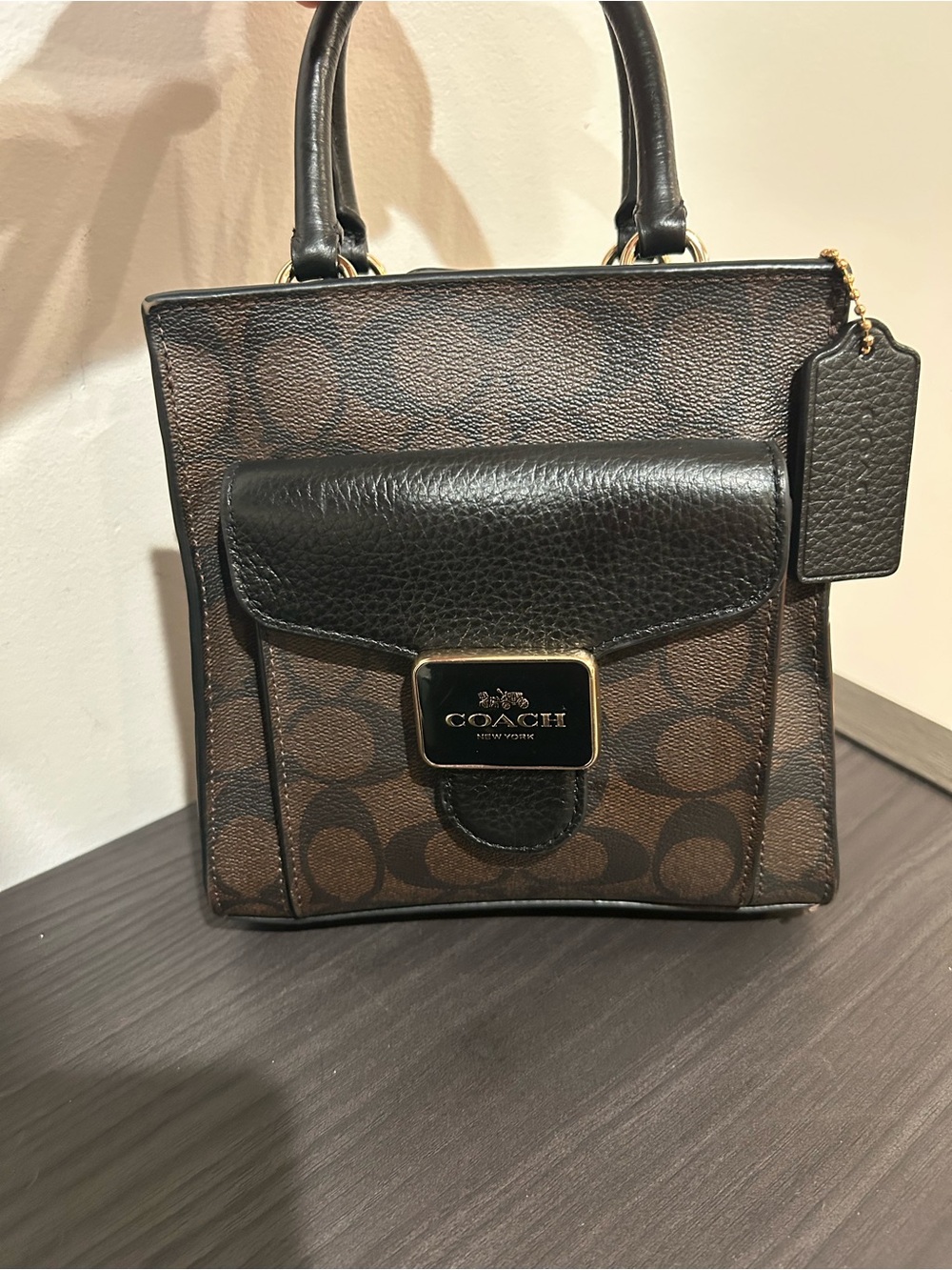 Coach Mini Pepper Crossbody in Signature Canvas with a black pebbled leather - Picture 12 of 12